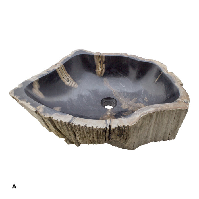 Indomarmer Set Waschbecken aus Versteinertes Holz