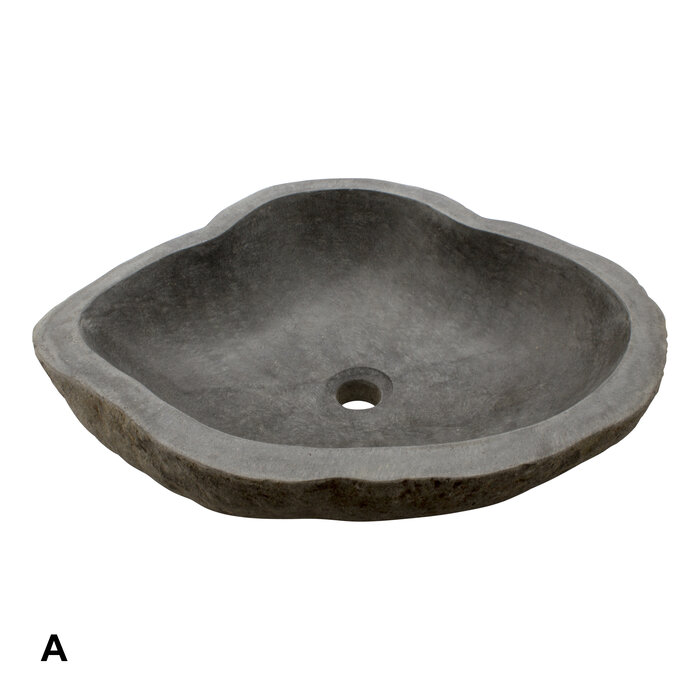Indomarmer Set Waschbecken aus Flussstein