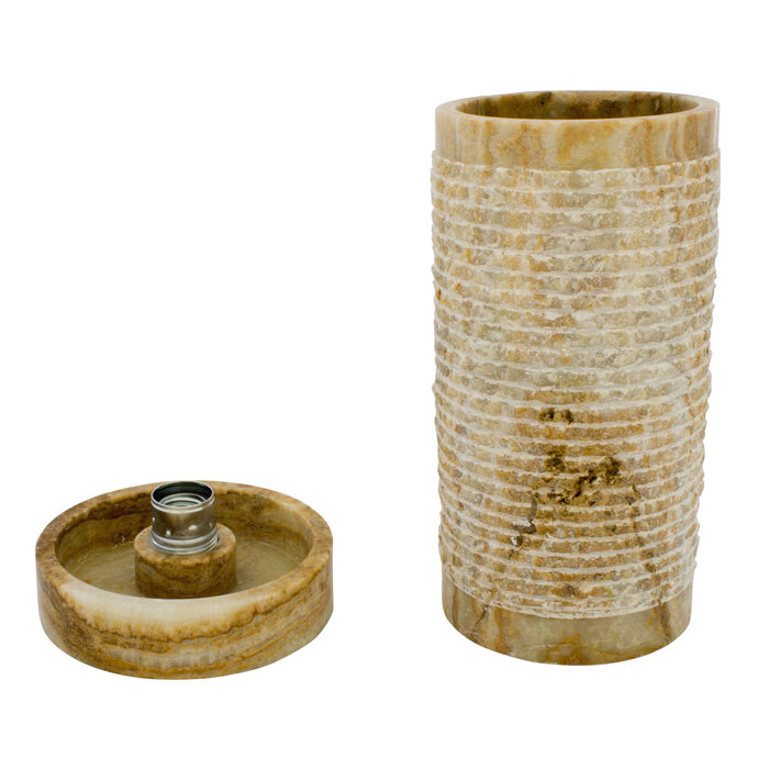 Indomarmer Zylinder Lampe aus Onyx