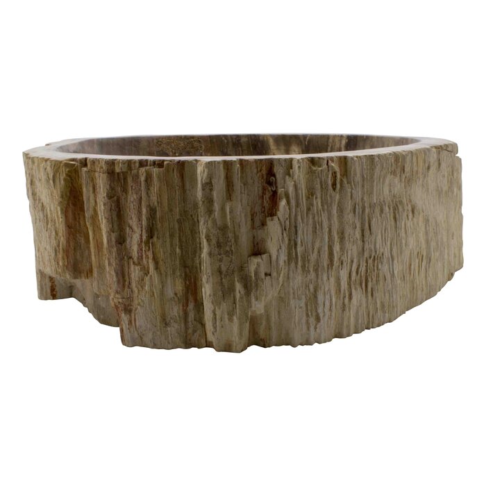 Indomarmer Wasbak van Versteend Hout 50x42x15cm