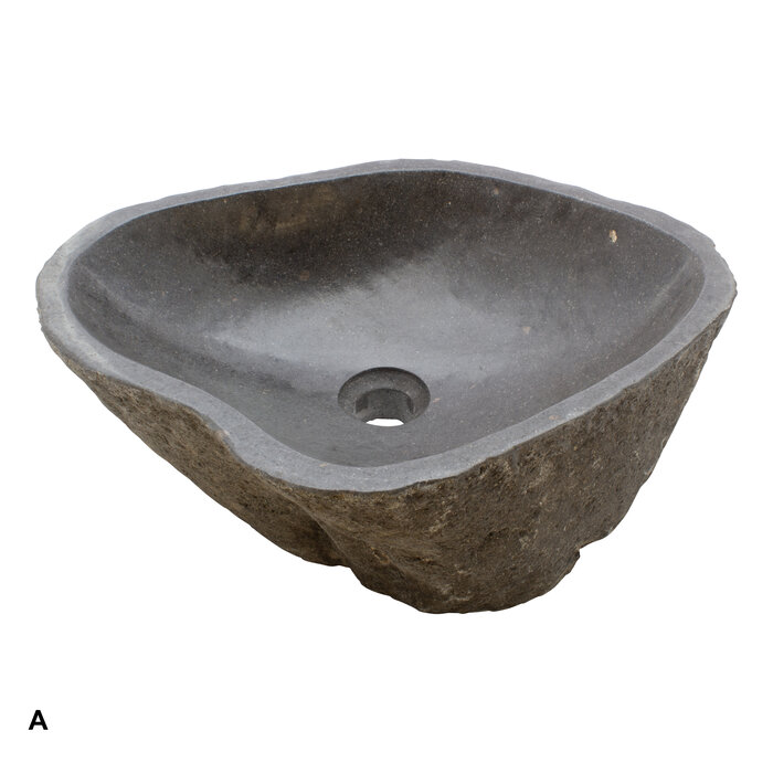 Indomarmer Set Waschbecken aus Flussstein