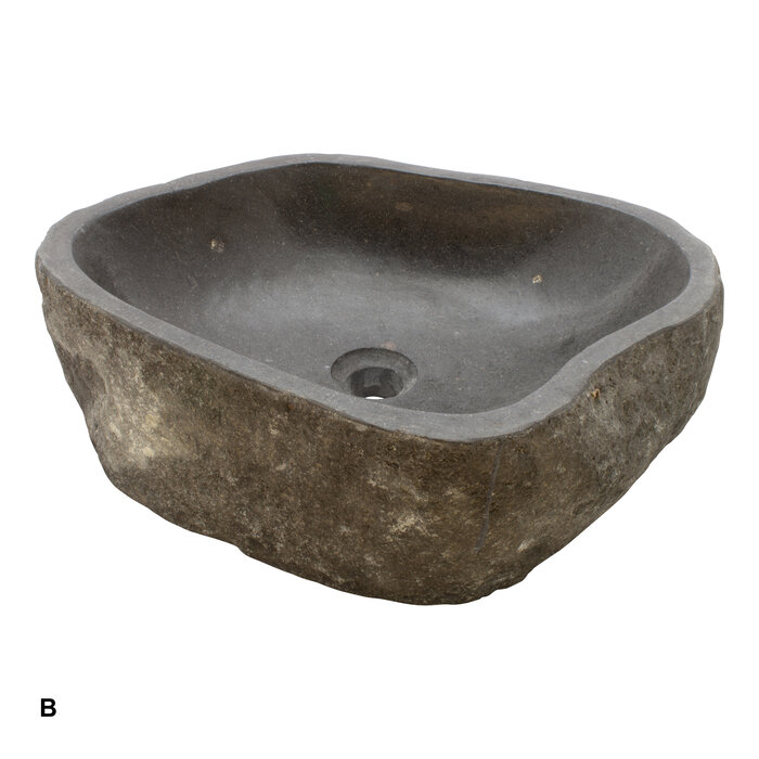 Indomarmer Set Waschbecken aus Flussstein