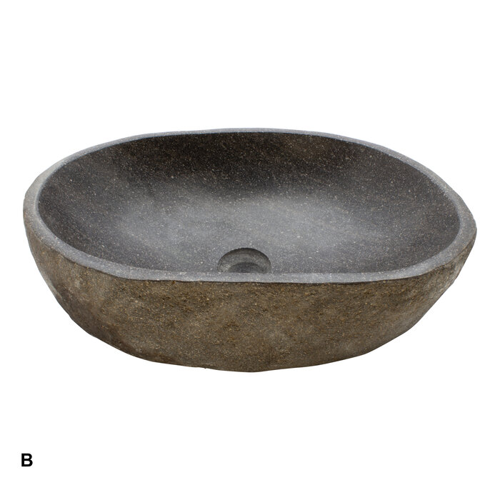 Indomarmer Set Waschbecken aus Flussstein