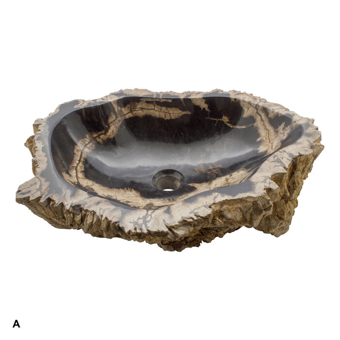 Indomarmer Set Waschbecken aus Versteinertes Holz