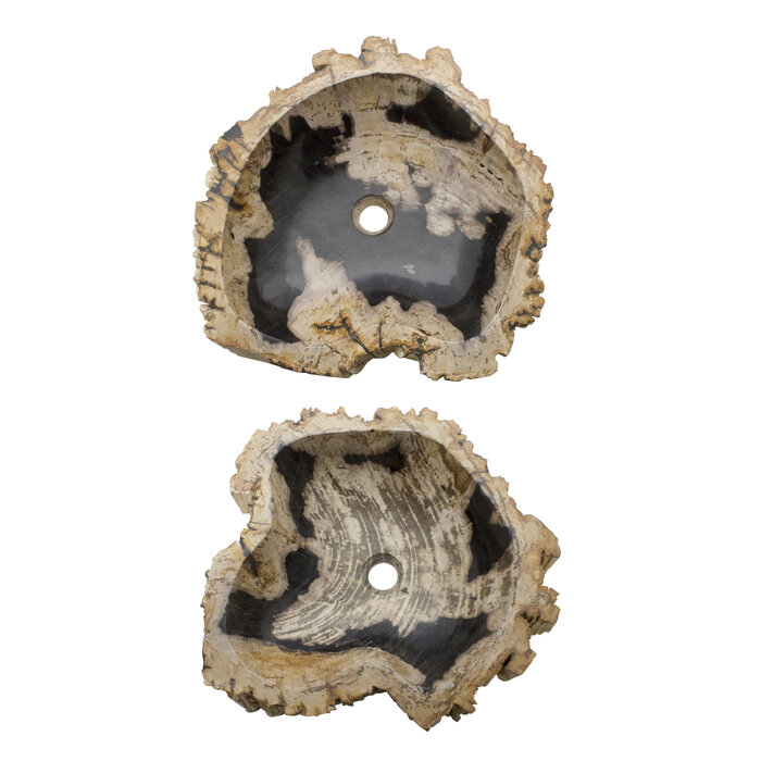 Indomarmer Set Waschbecken aus Versteinertes Holz