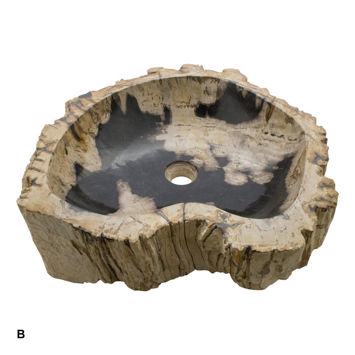 Indomarmer Set Waskommen van Versteend Hout