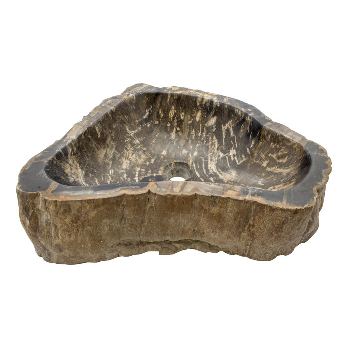Indomarmer Washbasin of Petrified Wood 49x43x15cm