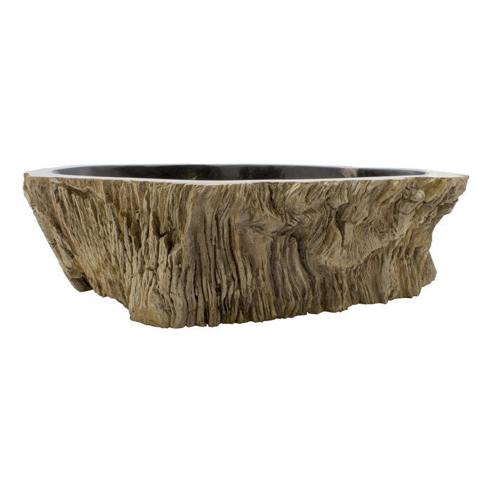 Indomarmer Wasbak van Versteend Hout 56x39x15cm