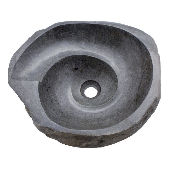 Indomarmer Rivierstenen Wasbak Spiraal 49x38x15cm