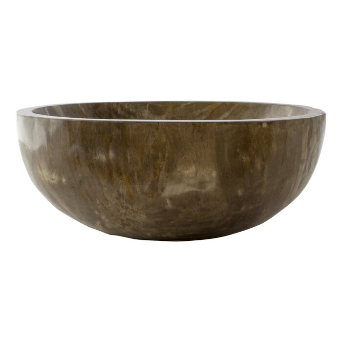 Indomarmer Polished Wash Bowl of Petrified Wood 38x32x15cm