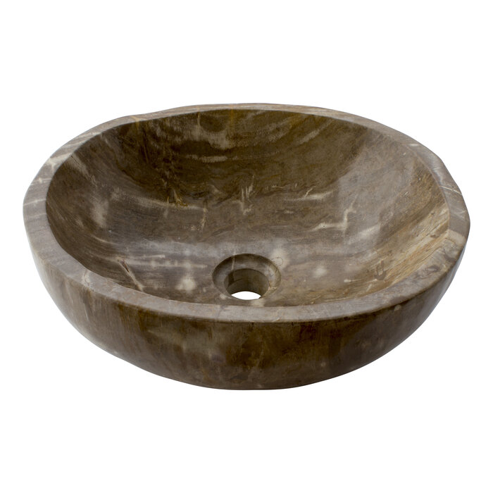 Indomarmer Polierte Waschbecken aus Versteinertes Holz 38x32x15cm