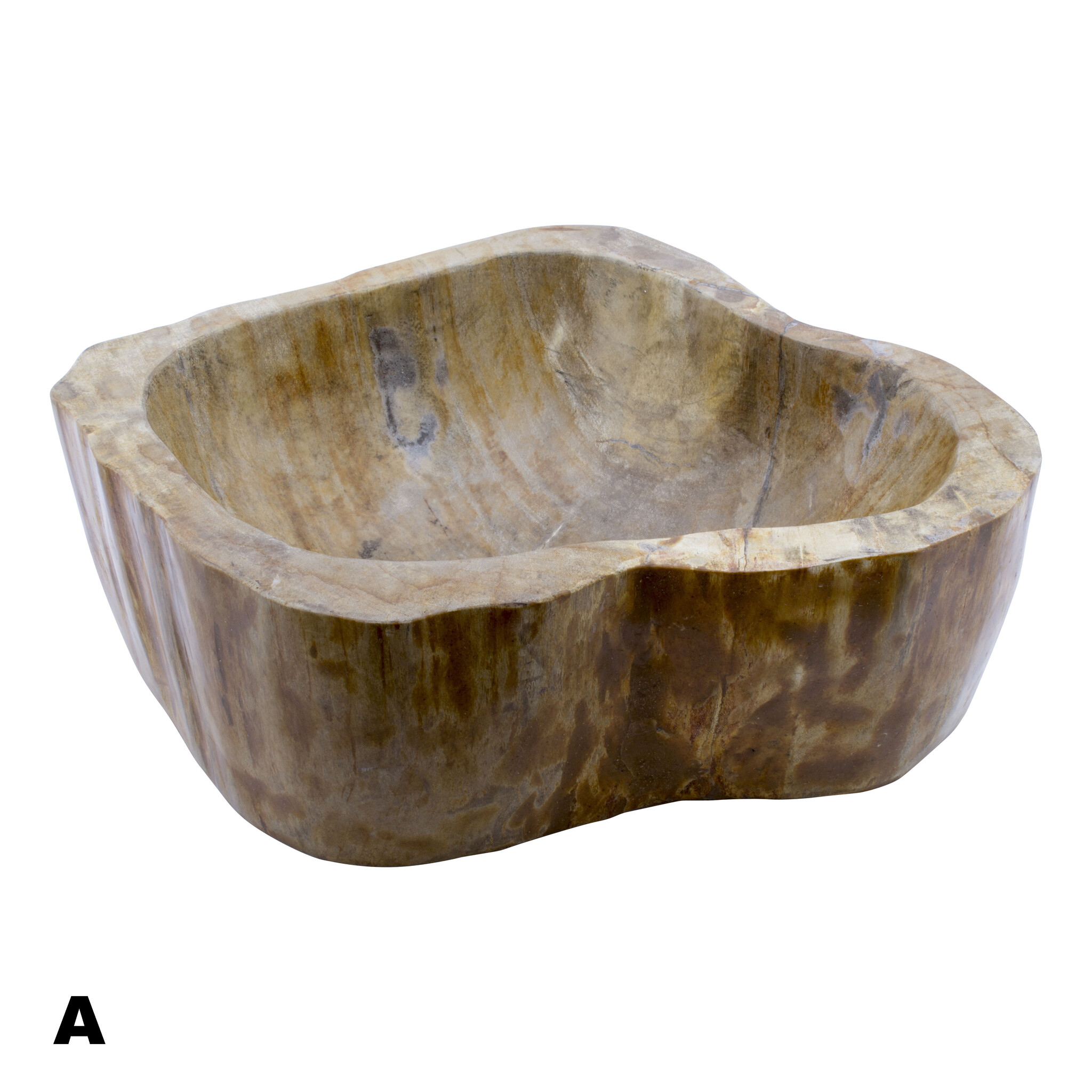 Indomarmer Polished Petrified Wood Washbasin Set