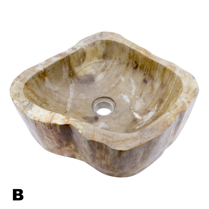 Indomarmer Polished Petrified Wood Washbasin Set