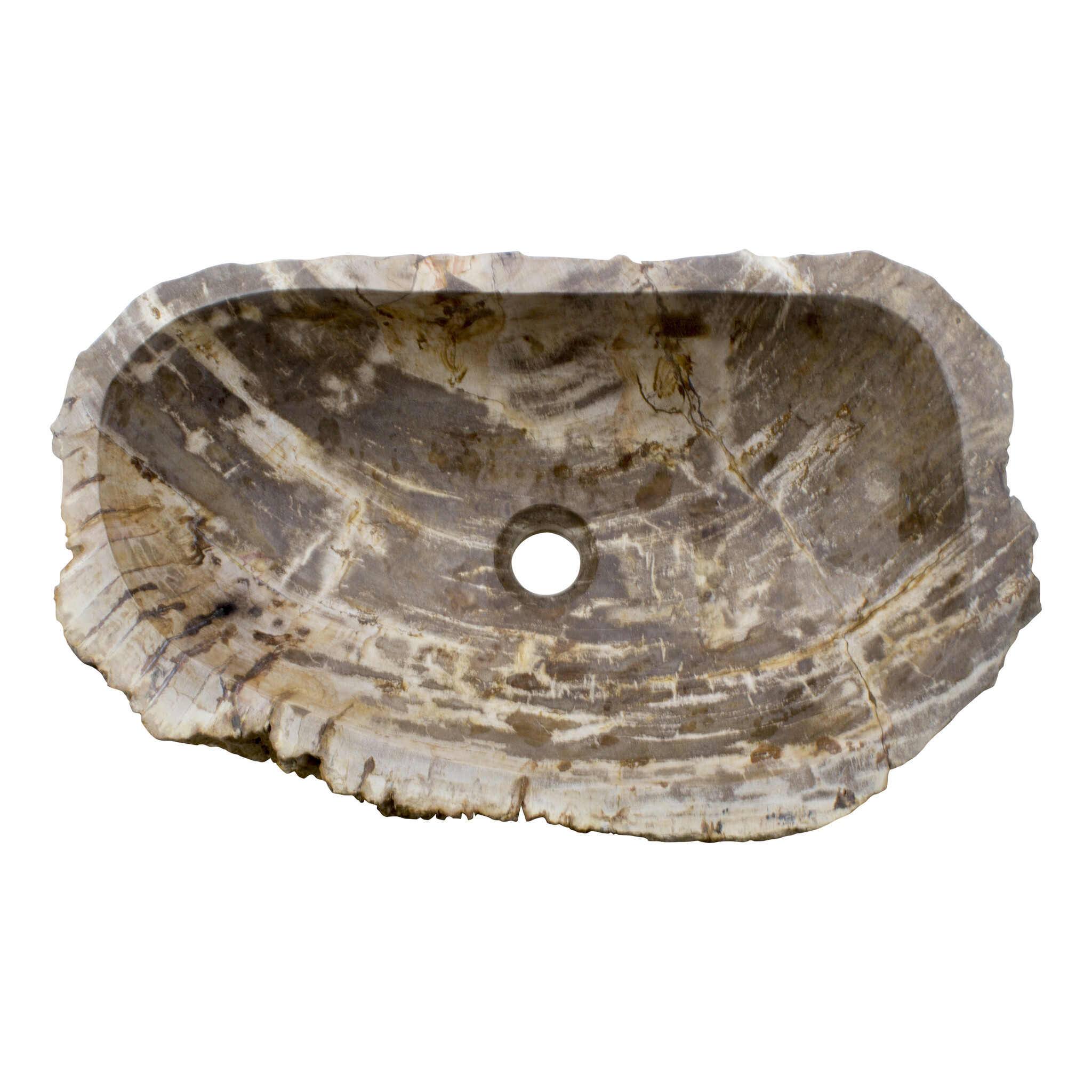 Indomarmer Set Waschbecken aus Versteinertes Holz