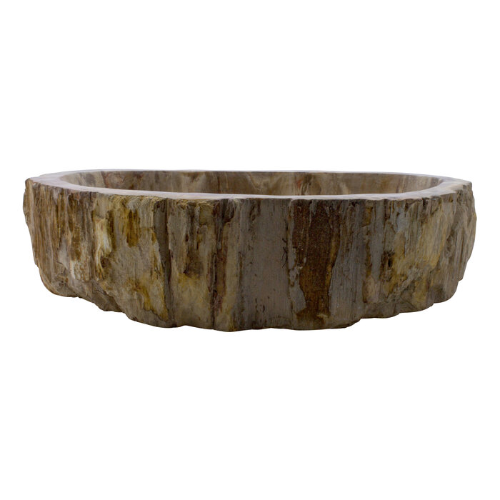 Indomarmer Waschbecken aus Versteinertes Holz 61x35x15cm