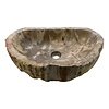 Indomarmer Wasbak van Versteend Hout 61x35x15cm