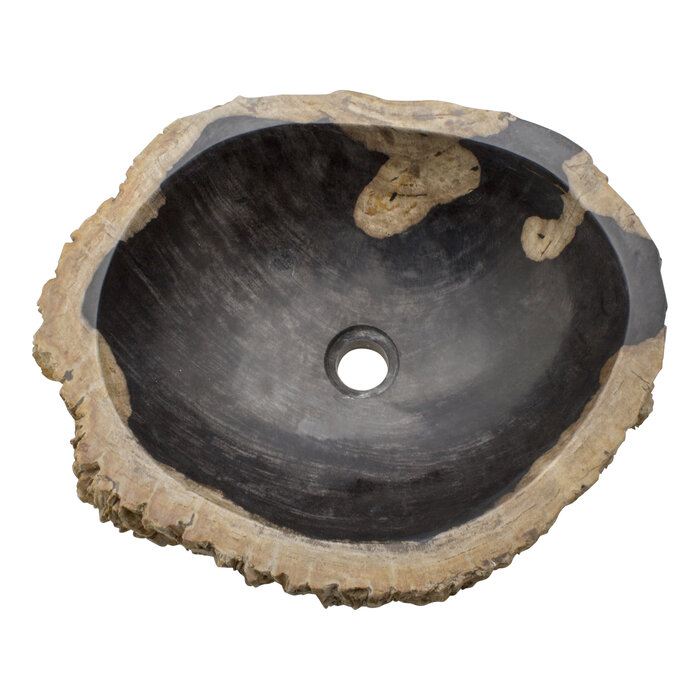 Indomarmer Waschbecken aus Versteinertes Holz 50x42x15cm