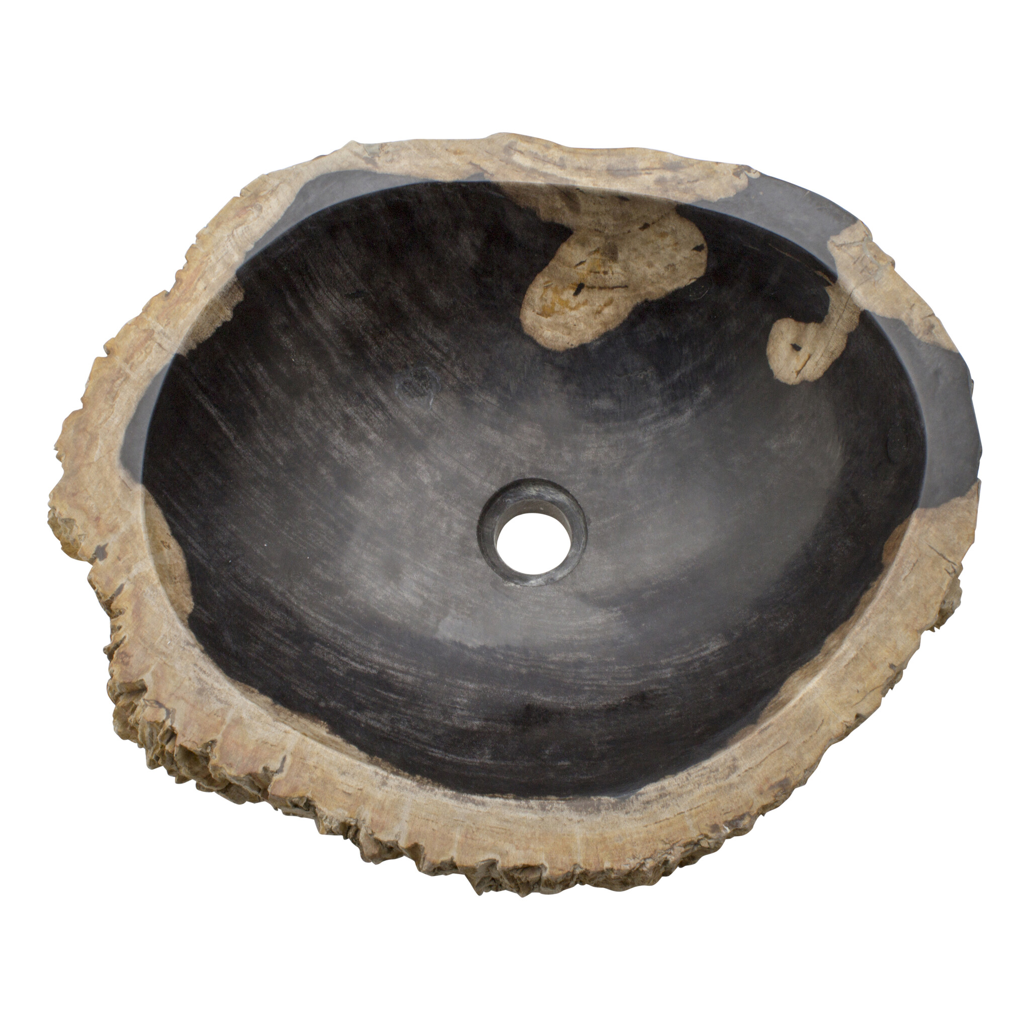 Indomarmer Waschbecken aus Versteinertes Holz 50x42x15cm