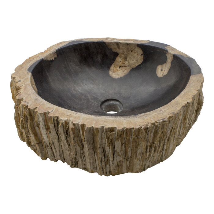 Indomarmer Washbasin of Petrified Wood 50x42x15cm