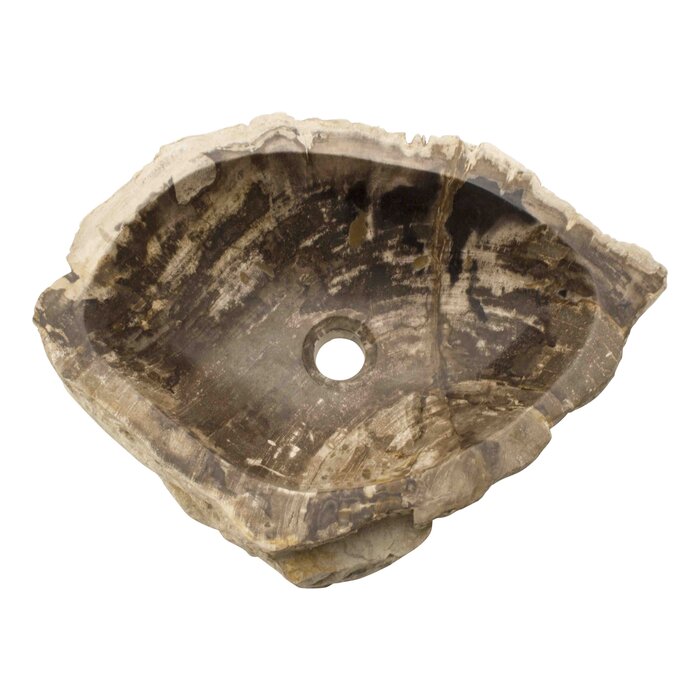 Indomarmer Wasbak van Versteend Hout 49x36x15cm