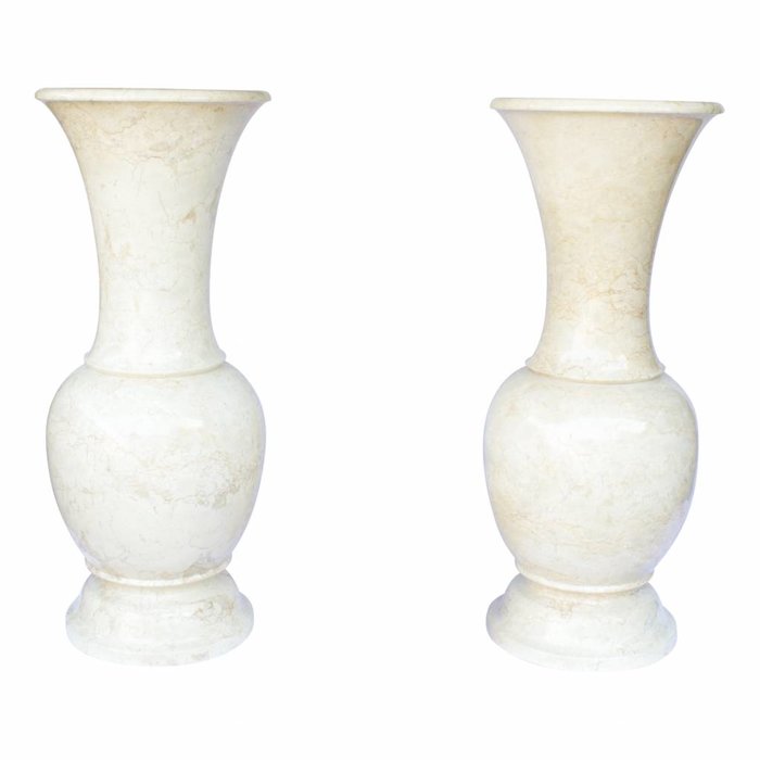 Indomarmer White Marble Set of Vases