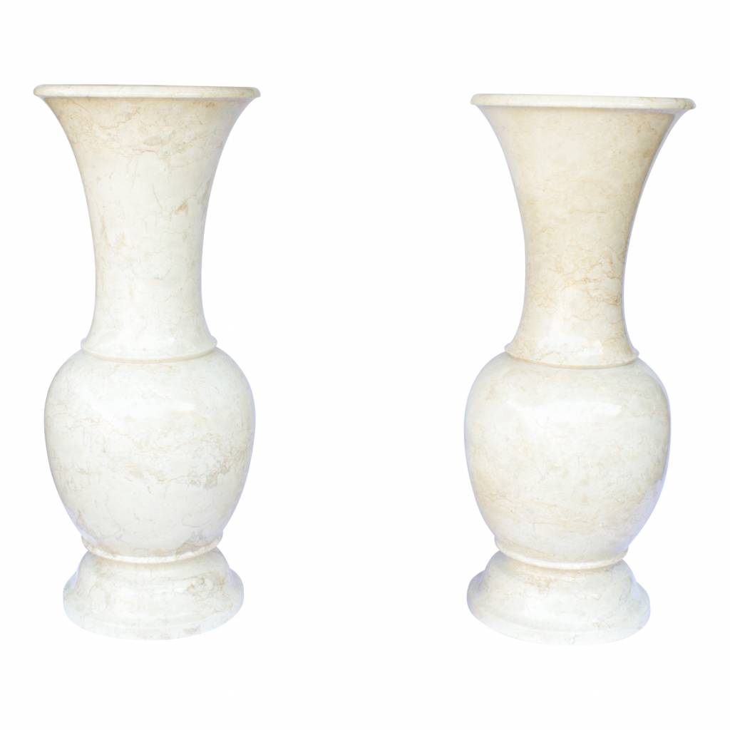 Indomarmer Set Vasen Weißer Marmor