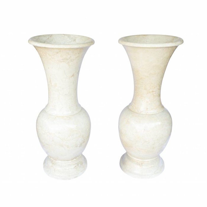 Indomarmer White Marble Set of Vases