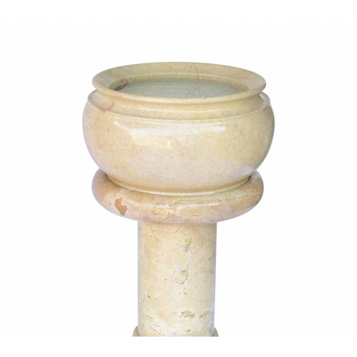 Indomarmer Set Sockel mit Blumen Topf