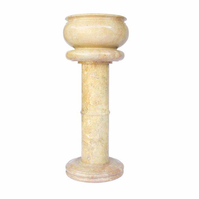 Indomarmer Set of Pedestals with Flower pot