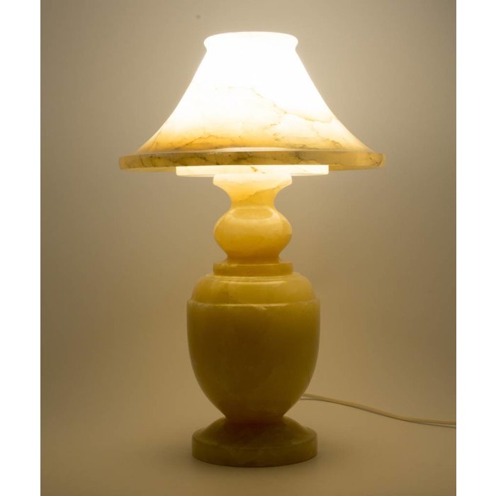 Indomarmer Runde Tischlampe Onyx