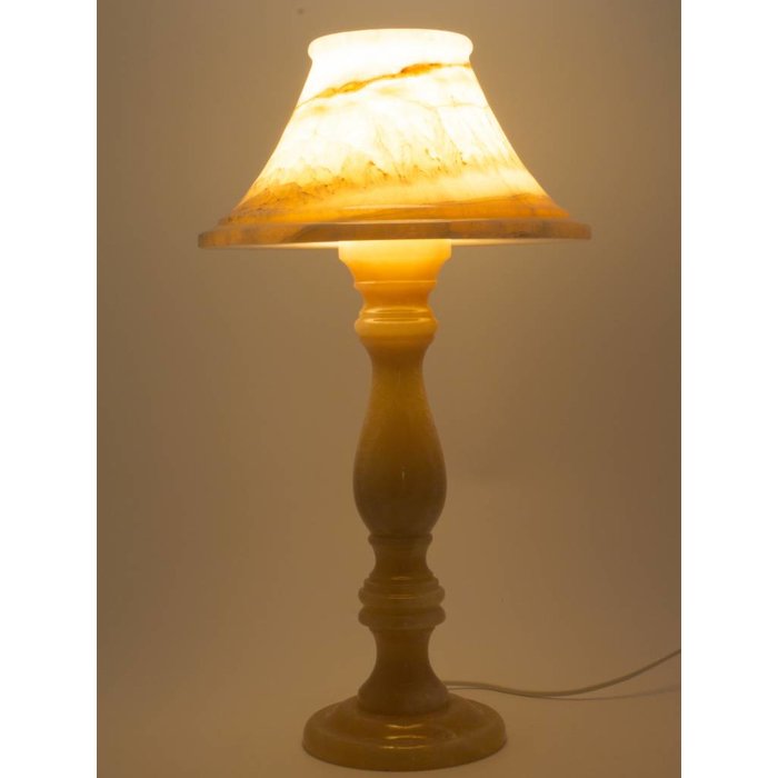 Indomarmer Runde Tischlampe Onyx