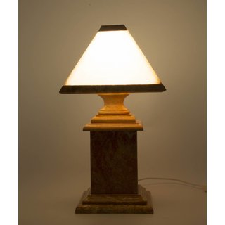 Indomarmer Tischlampe aus Marmor und Onyx Eckig