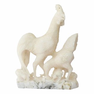 Indomarmer Hühnerfamilie aus Onyx