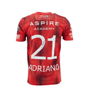 KASE Shirt Red - Matchworn vs Charleroi Player Nr 21 Adriano