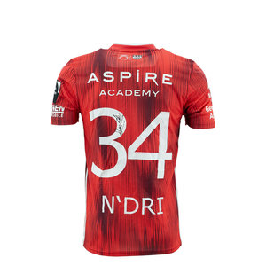 KASE Shirt Red - Matchworn vs Charleroi Player Nr 34 Ignace N'dri