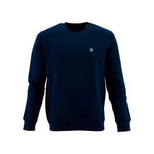 Sweater donker blauw geborduurd clublogo