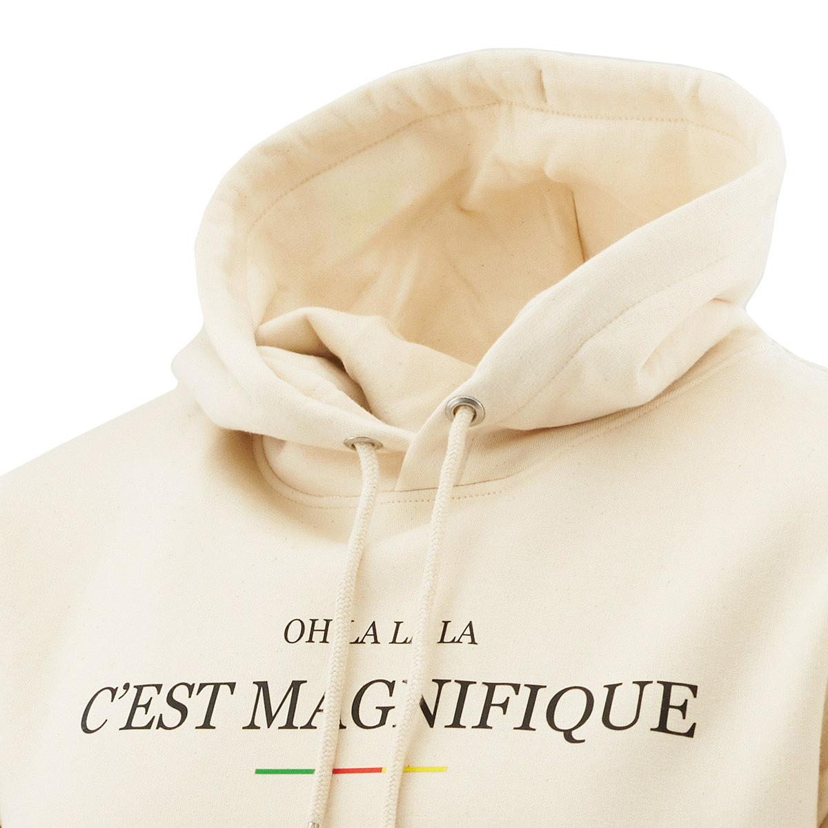 Topfanz Naturel witte hoodie OH LA LA LA - KVO