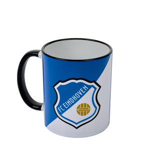 Mug blue/white crossed line