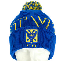 Topfanz Bonnet bleu pompon Jaune STVV