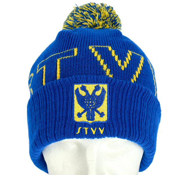 Topfanz Hat blue pompom Yellow STVV