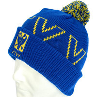 Topfanz Hat blue pompom Yellow STVV