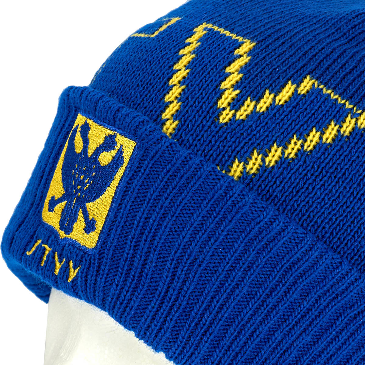 Topfanz Bonnet bleu pompon Jaune STVV