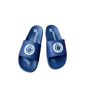Blue slippers with logo