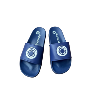 Donkerblauwe slippers met logo