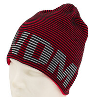 Topfanz Red beanie with black stripes RWDM