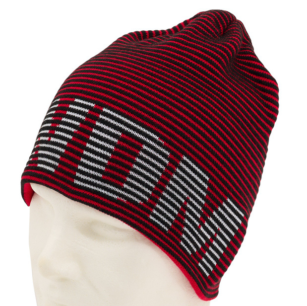 Topfanz Bonnet rouge avec bandes noires RWDM