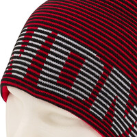 Topfanz Red beanie with black stripes RWDM