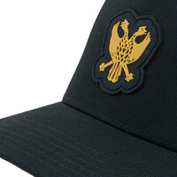 Topfanz Cap black badge logo with gold stripes