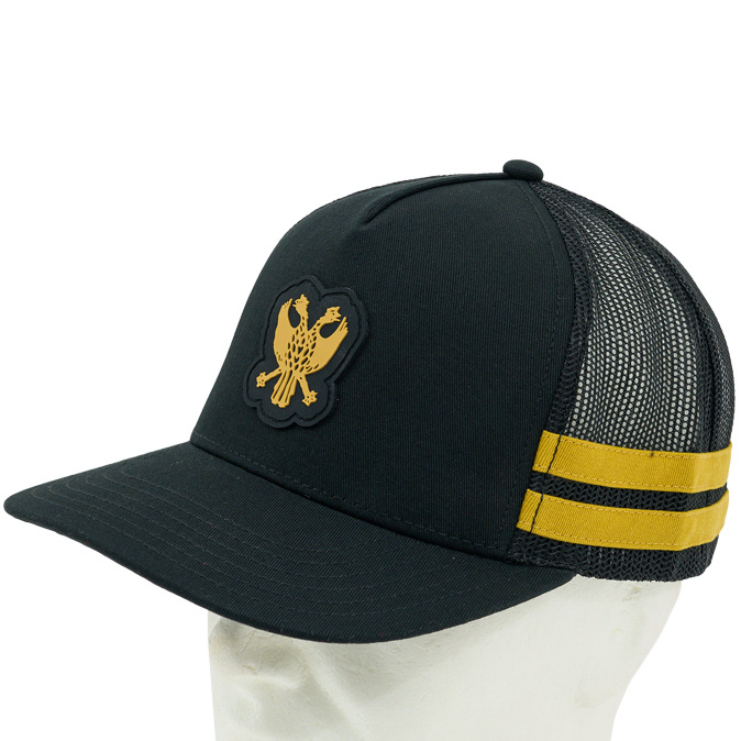 Topfanz Cap black badge logo with gold stripes