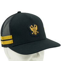 Topfanz Cap black badge logo with gold stripes